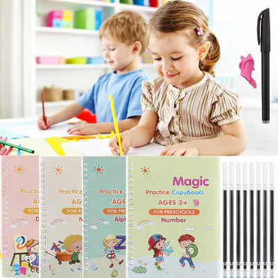 Kid's Magic Reusable CopyBook|| BUY 1 GET 1 FREE || ( Total -4 Book +20 Refill +2 Pen+2 Grip)