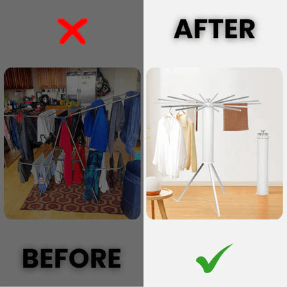 Space-Saving Octopus style Rotating Laundry Drying Rack | Heavy Quality | With Wheels