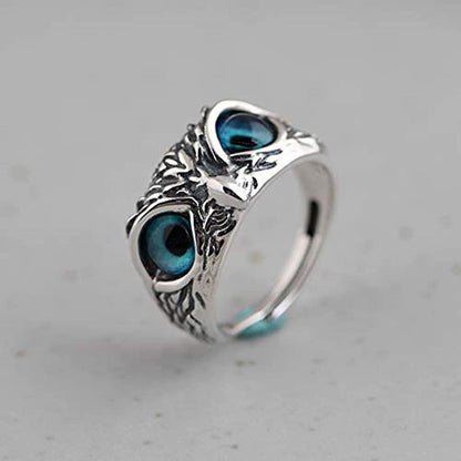 925 Silver Owl Ring (Adjustable size)
