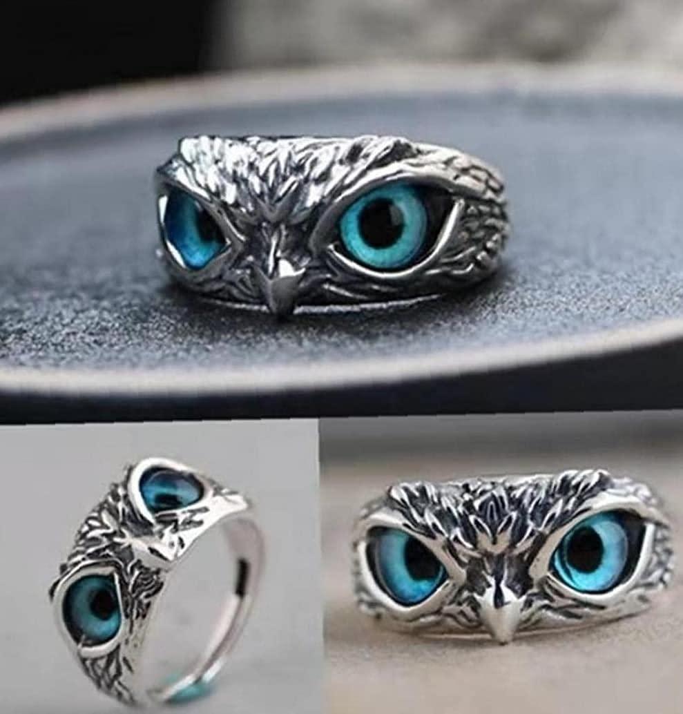 925 Silver Owl Ring (Adjustable size)
