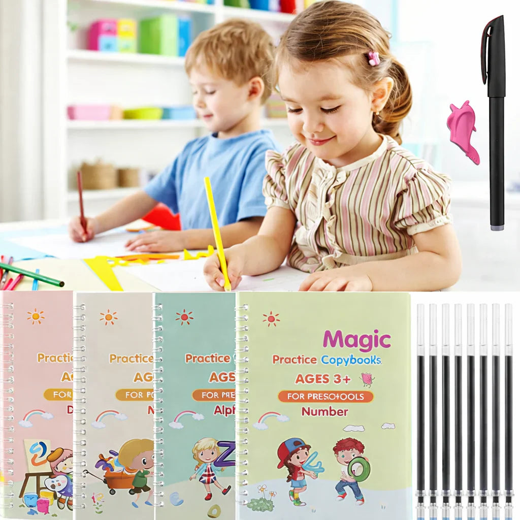 Kid's Magic Reusable CopyBook|| BUY 1 GET 1 FREE || ( Total -4 Book +20 Refill +2 Pen+2 Grip)
