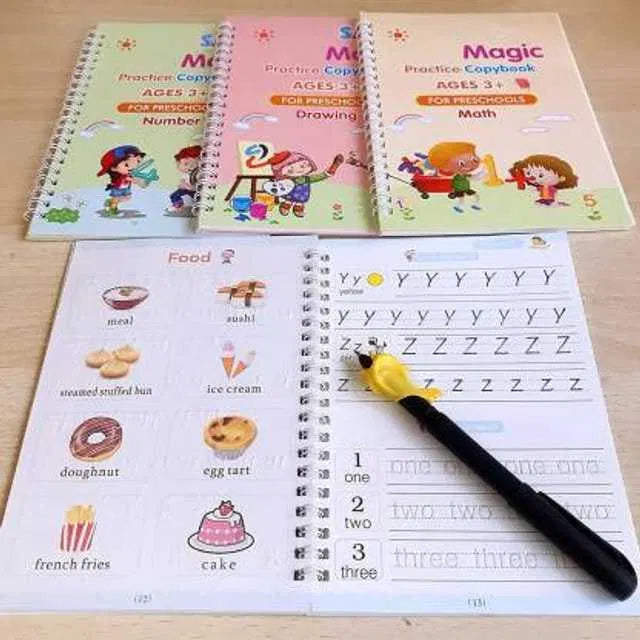 Kid's Magic Reusable CopyBook|| BUY 1 GET 1 FREE || ( Total -4 Book +20 Refill +2 Pen+2 Grip)
