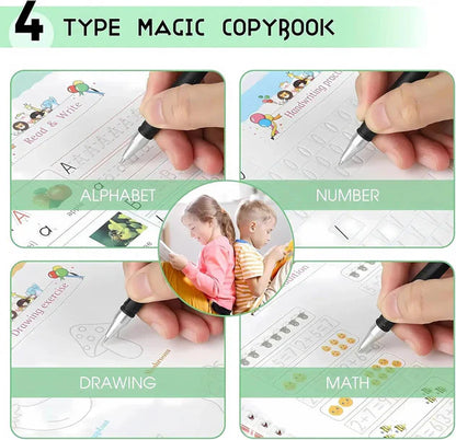Kid's Magic Reusable CopyBook|| BUY 1 GET 1 FREE || ( Total -4 Book +20 Refill +2 Pen+2 Grip)
