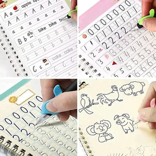 Kid's Magic Reusable CopyBook|| BUY 1 GET 1 FREE || ( Total -4 Book +20 Refill +2 Pen+2 Grip)