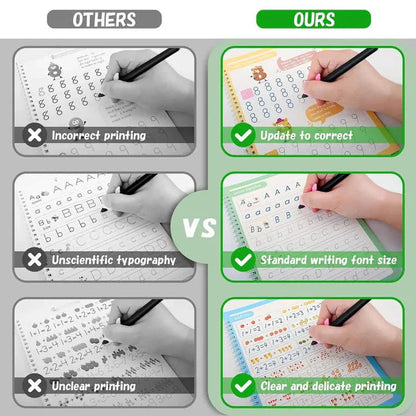 Kid's Magic Reusable CopyBook|| BUY 1 GET 1 FREE || ( Total -4 Book +20 Refill +2 Pen+2 Grip)