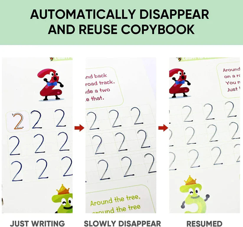 Kid's Magic Reusable CopyBook|| BUY 1 GET 1 FREE || ( Total -4 Book +20 Refill +2 Pen+2 Grip)