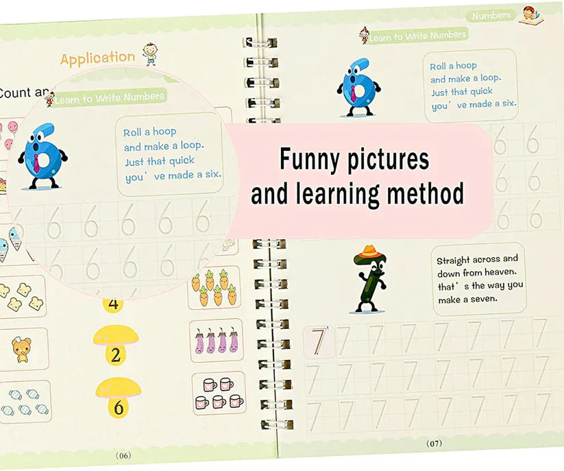 Kid's Magic Reusable CopyBook|| BUY 1 GET 1 FREE || ( Total -4 Book +20 Refill +2 Pen+2 Grip)