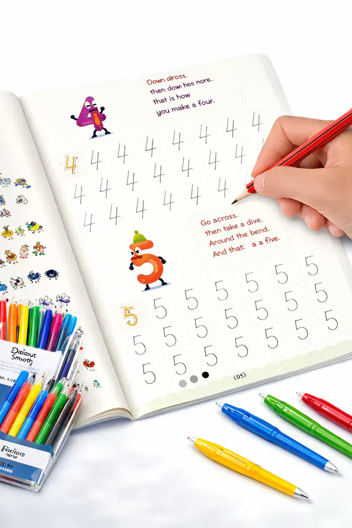 Kid's Magic Reusable CopyBook|| BUY 1 GET 1 FREE || ( Total -4 Book +20 Refill +2 Pen+2 Grip)