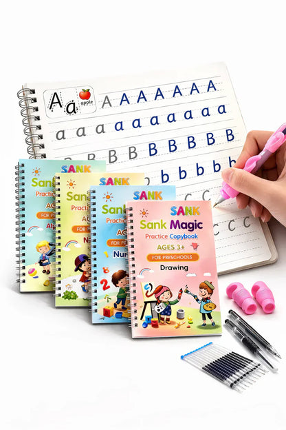 Kid's Magic Reusable CopyBook|| BUY 1 GET 1 FREE || ( Total -4 Book +20 Refill +2 Pen+2 Grip)