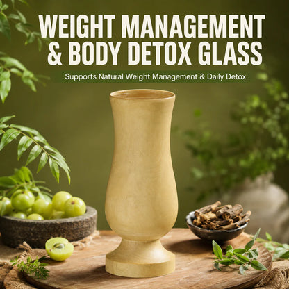 Herbal Wooden Pack of 2 Detox Glass - Body Detox  Glass (100% Natural Neem Wood)