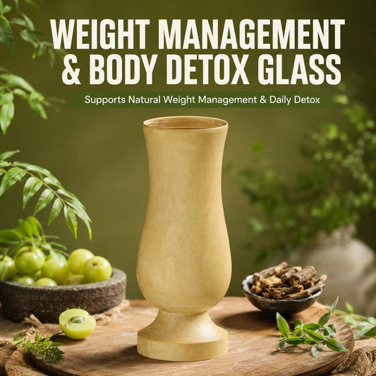 Herbal Wooden Pack of 2 Detox Glass - Body Detox  Glass (100% Natural Neem Wood)