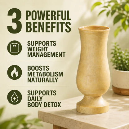 Herbal Wooden Pack of 2 Detox Glass - Body Detox  Glass (100% Natural Neem Wood)