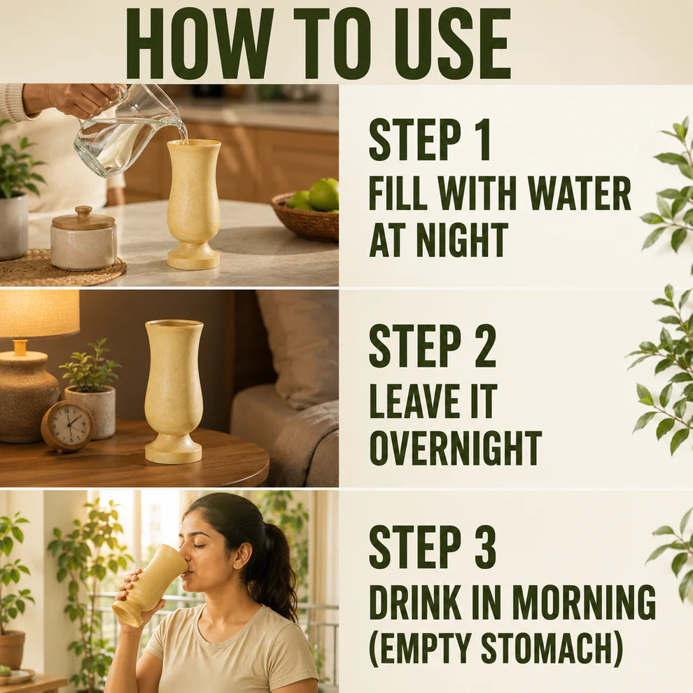 Herbal Wooden Pack of 2 Detox Glass - Body Detox  Glass (100% Natural Neem Wood)